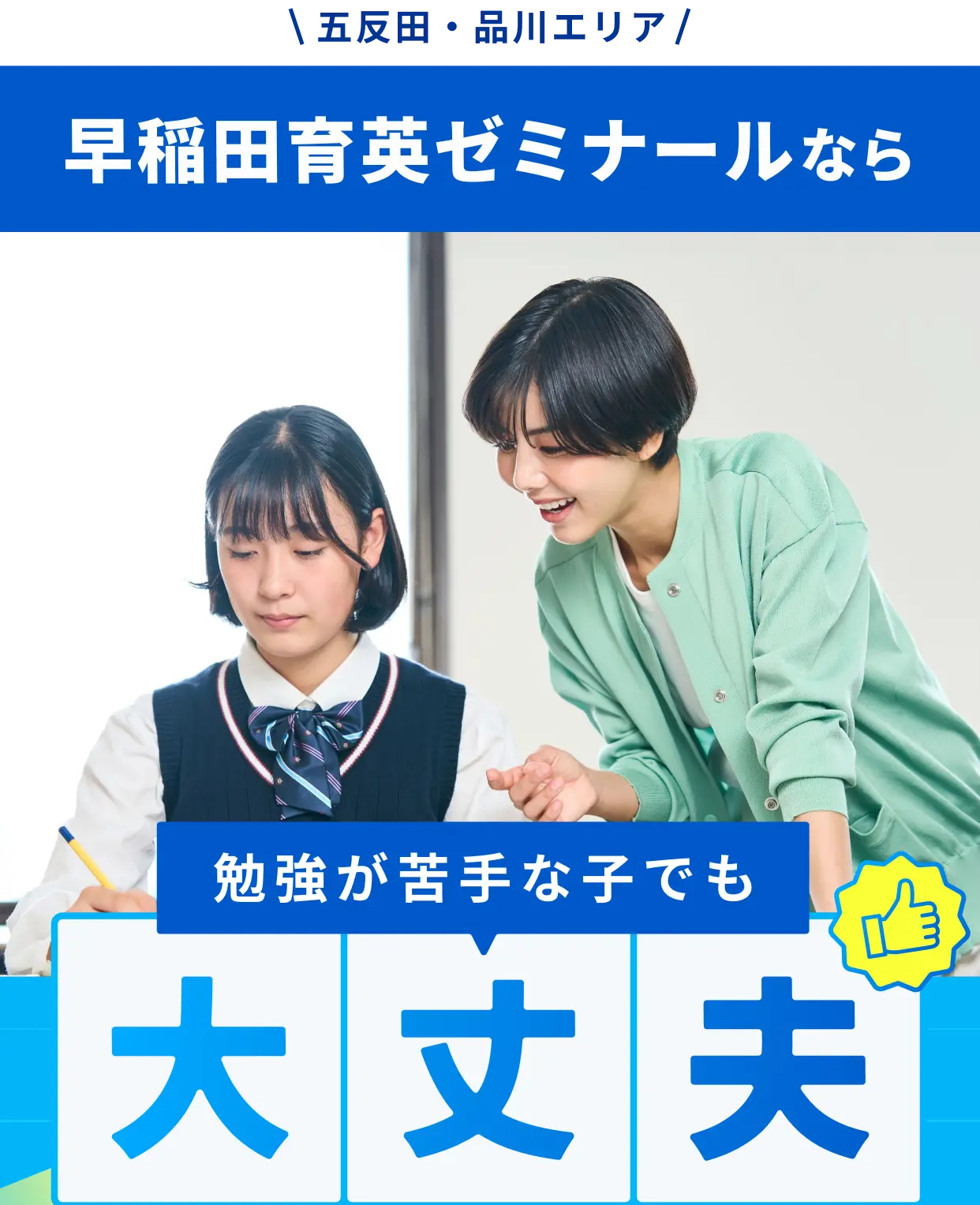 早稲田育英ゼミナールなら勉強が苦手な子でも大丈夫
